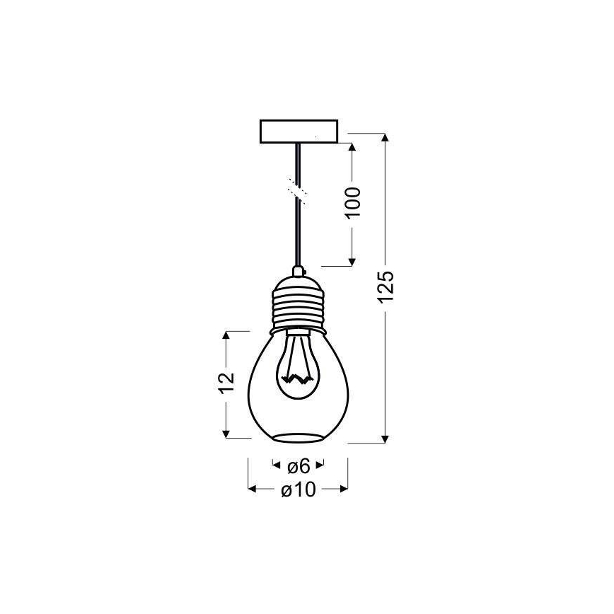 Csillár zsinóron GLIVA 1xE27/60W/230V
