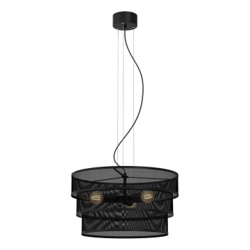 Csillár zsinóron GLUM 3xE27/60W/230V fekete