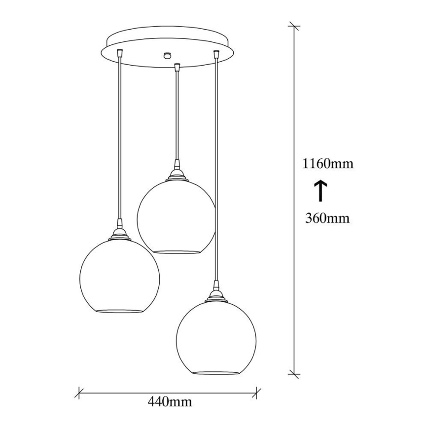 Csillár zsinóron GOLD 3xE27/40W/230V