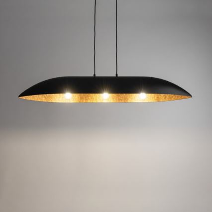 Csillár zsinóron GONDOLA 3xE27/60W/230V fekete/réz