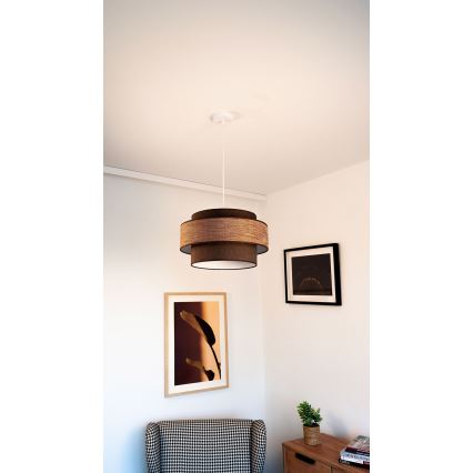 Csillár zsinóron GRACE 1xE27/60W/230V átm. 40 cm barna/bézs