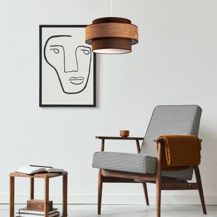 Csillár zsinóron GRACE 1xE27/60W/230V átm. 40 cm barna/bézs