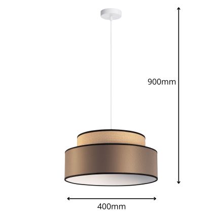 Csillár zsinóron GRACE 1xE27/60W/230V átm. 40 cm bézs/barna