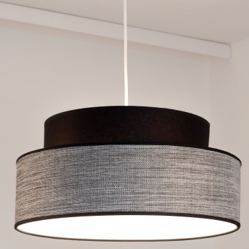 Csillár zsinóron GRACE 1xE27/60W/230V átm. 40 cm fekete/szürke