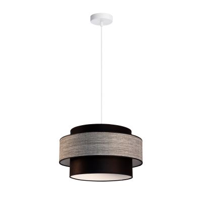 Csillár zsinóron GRACE 1xE27/60W/230V átm. 40 cm fekete/szürke