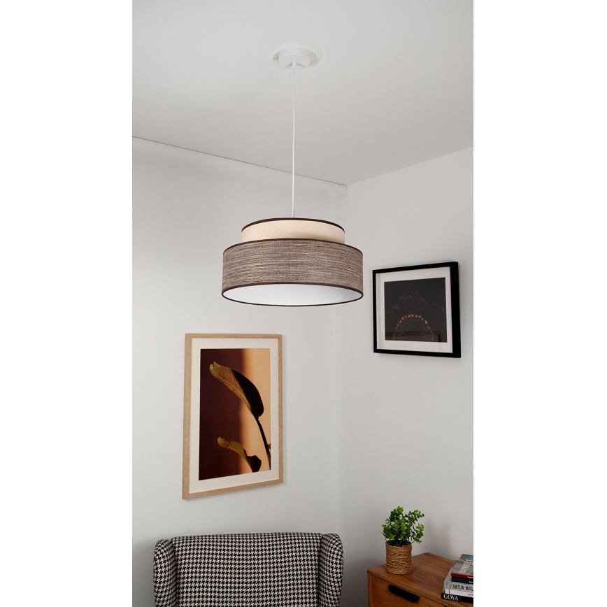 Csillár zsinóron GRACE 1xE27/60W/230V átm. 40 cm krémes/barna