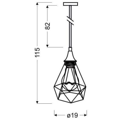Csillár zsinóron GRAF 1xE27/60W/230V