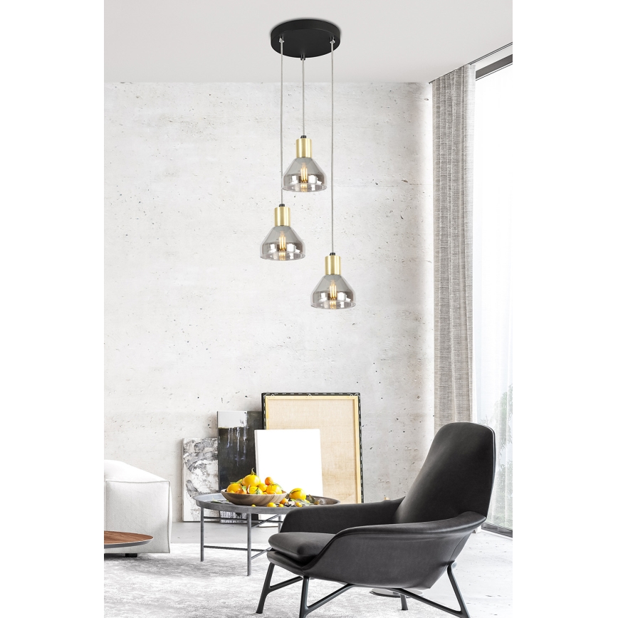 Csillár zsinóron GREGORY 3xE14/40W/230V