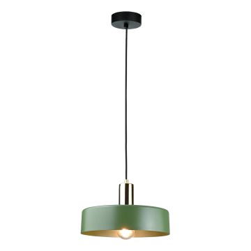 Csillár zsinóron HAKI 1xE27/60W/230V zöld/fekete/fényezett króm