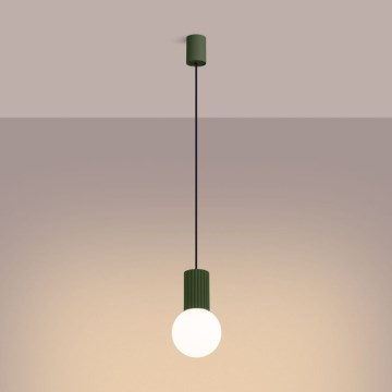 Csillár zsinóron HALO 1xG9/8W/230V átm. 12 cm zöld