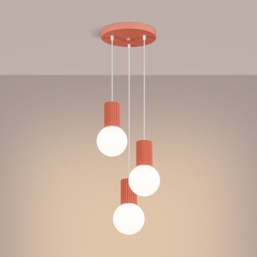 Csillár zsinóron HALO 3xG9/8W/230V átm. 25 cm rózsaszín