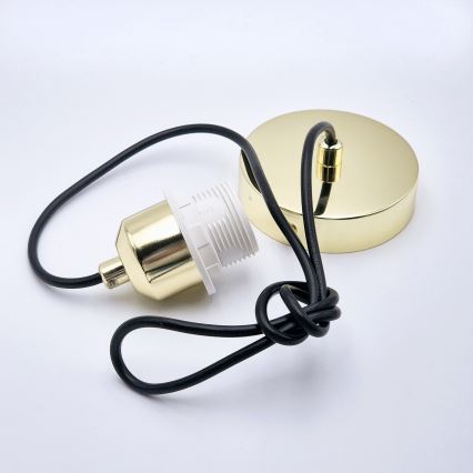 Csillár zsinóron HARMA 1xE27/15W/230V átm. 14 cm fehér/arany