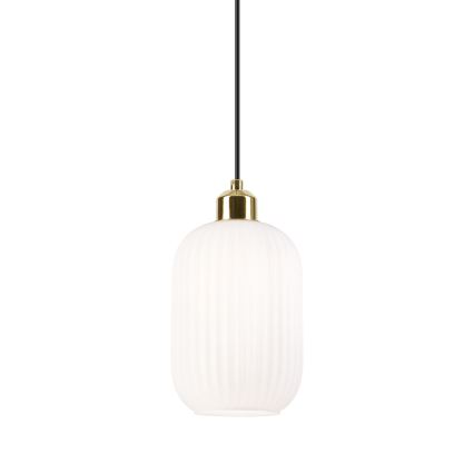 Csillár zsinóron HARMA 1xE27/15W/230V átm. 14 cm fehér/arany