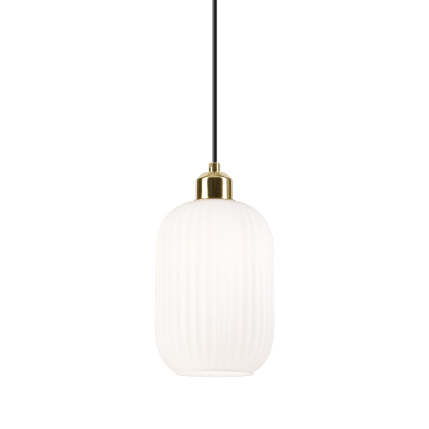 Csillár zsinóron HARMA 1xE27/15W/230V átm. 14 cm fehér/arany
