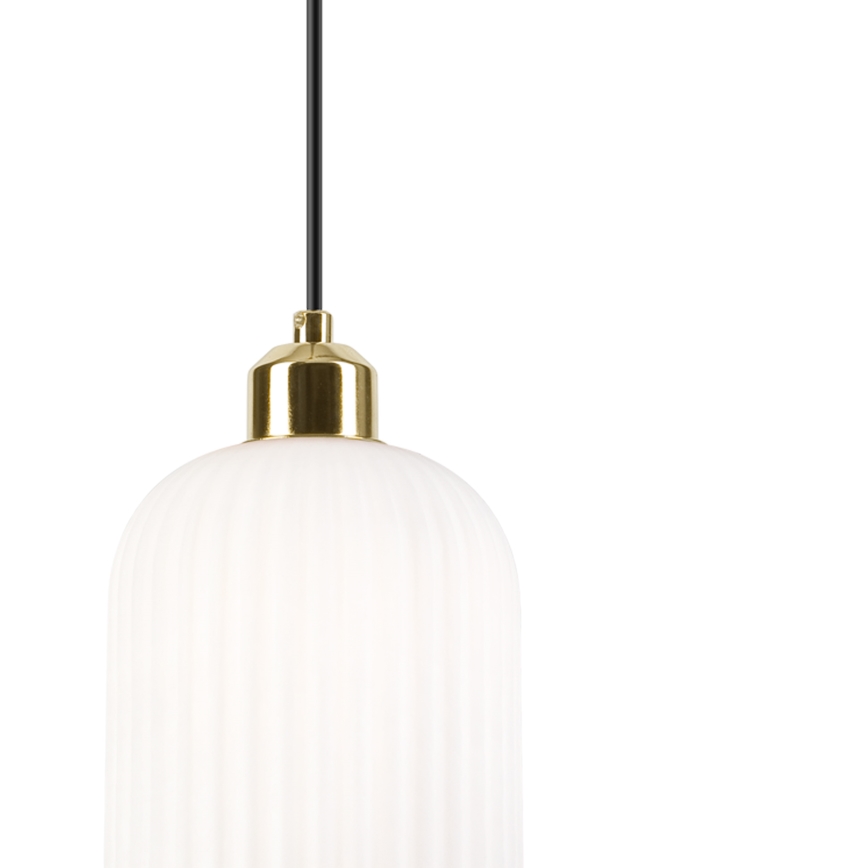 Csillár zsinóron HARMA 1xE27/15W/230V átm. 14 cm fehér/arany