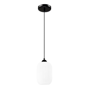 Csillár zsinóron HARMA 1xE27/15W/230V átm. 14 cm fehér/fekete