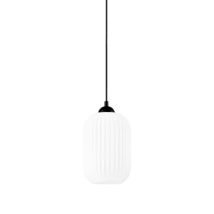 Csillár zsinóron HARMA 1xE27/15W/230V átm. 14 cm fehér/fekete