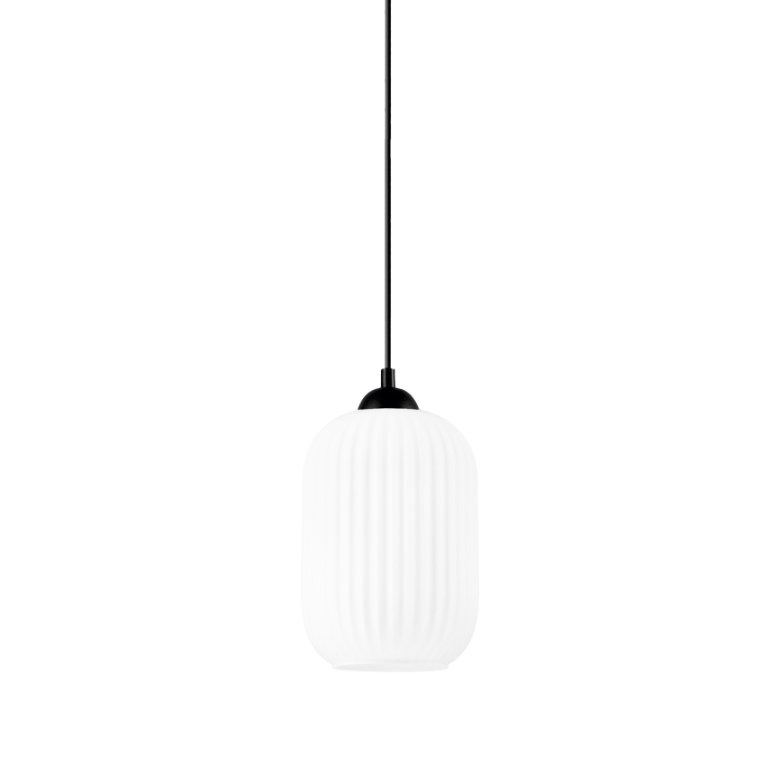 Csillár zsinóron HARMA 1xE27/15W/230V átm. 14 cm fehér/fekete