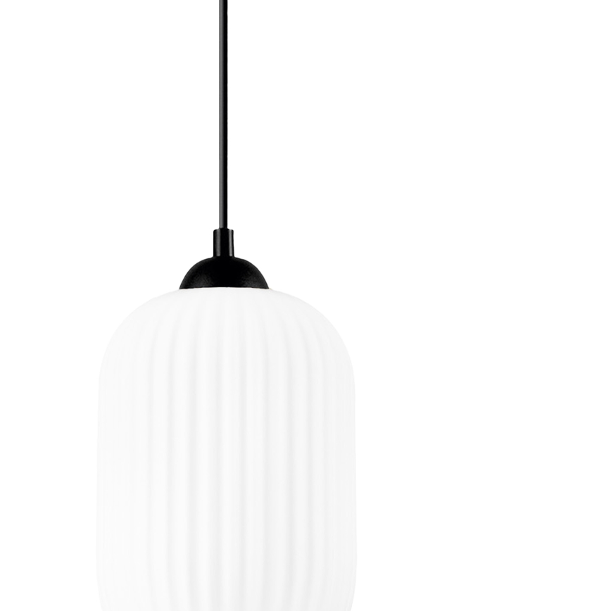 Csillár zsinóron HARMA 1xE27/15W/230V átm. 14 cm fehér/fekete