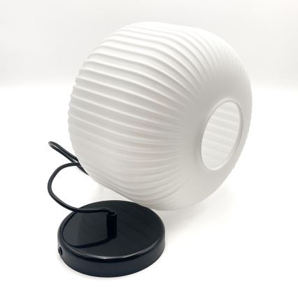 Csillár zsinóron HARMA 1xE27/15W/230V átm. 20 cm fehér/fekete