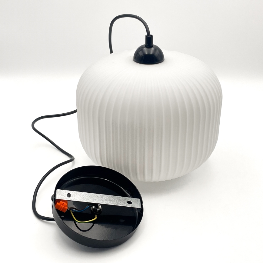 Csillár zsinóron HARMA 1xE27/15W/230V átm. 20 cm fehér/fekete