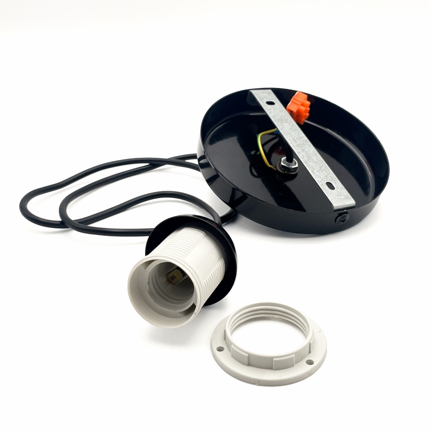 Csillár zsinóron HARMA 1xE27/15W/230V átm. 20 cm fehér/fekete