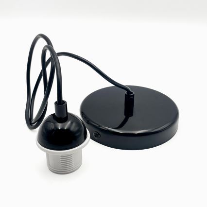 Csillár zsinóron HARMA 1xE27/15W/230V átm. 25 cm fehér/fekete