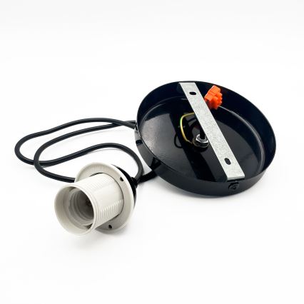 Csillár zsinóron HARMA 1xE27/15W/230V átm. 25 cm fehér/fekete
