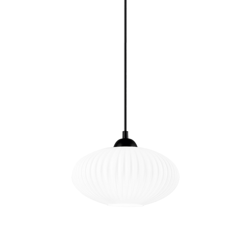 Csillár zsinóron HARMA 1xE27/15W/230V átm. 25 cm fehér/fekete