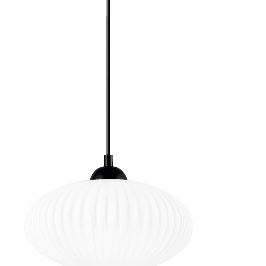 Csillár zsinóron HARMA 1xE27/15W/230V átm. 25 cm fehér/fekete