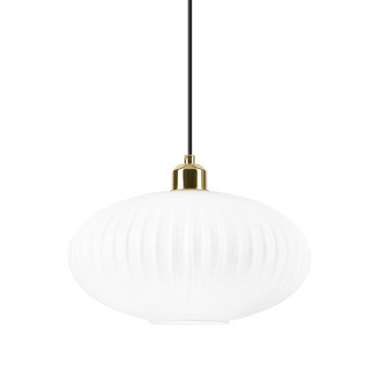 Csillár zsinóron HARMA 1xE27/15W/230V átm. 30 cm fehér/arany