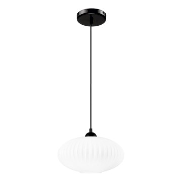 Csillár zsinóron HARMA 1xE27/15W/230V átm. 30 cm fehér/fekete