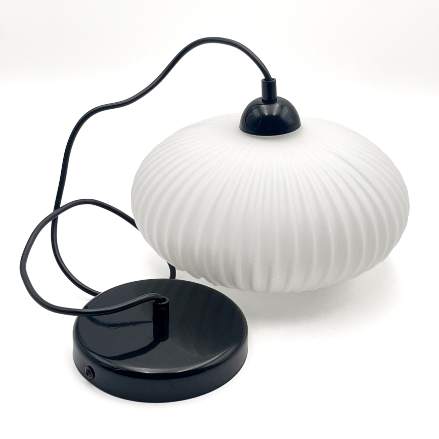 Csillár zsinóron HARMA 1xE27/15W/230V átm. 30 cm fehér/fekete