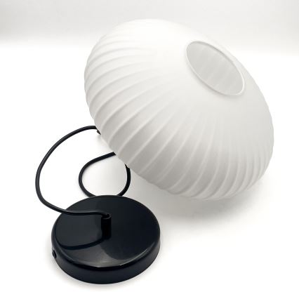 Csillár zsinóron HARMA 1xE27/15W/230V átm. 30 cm fehér/fekete