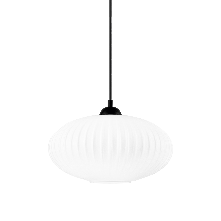 Csillár zsinóron HARMA 1xE27/15W/230V átm. 30 cm fehér/fekete