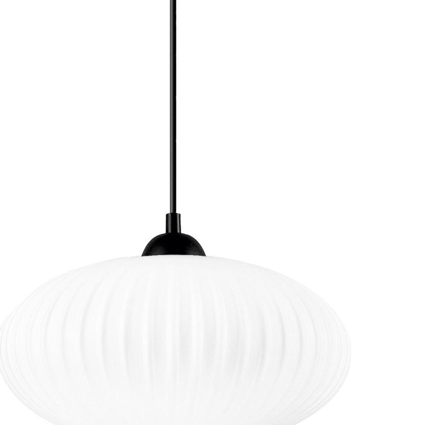 Csillár zsinóron HARMA 1xE27/15W/230V átm. 30 cm fehér/fekete