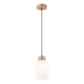Csillár zsinóron HARMONY 1xE27/15W/230V átm. 14 cm fehér/tölgy