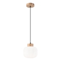 Csillár zsinóron HARMONY 1xE27/15W/230V átm. 20 cm fehér/tölgy