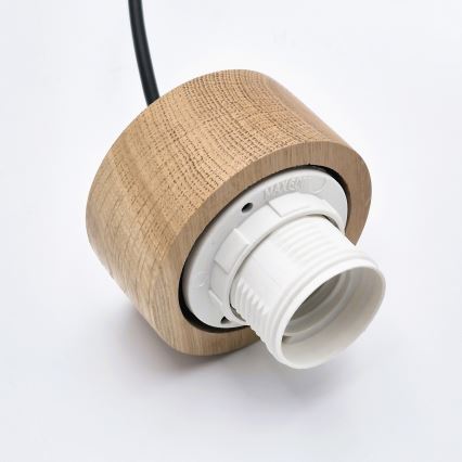 Csillár zsinóron HARMONY 1xE27/15W/230V átm. 20 cm fehér/tölgy