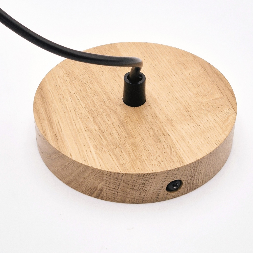 Csillár zsinóron HARMONY 1xE27/15W/230V átm. 20 cm fehér/tölgy