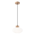 Csillár zsinóron HARMONY 1xE27/15W/230V átm. 25 cm fehér/tölgy