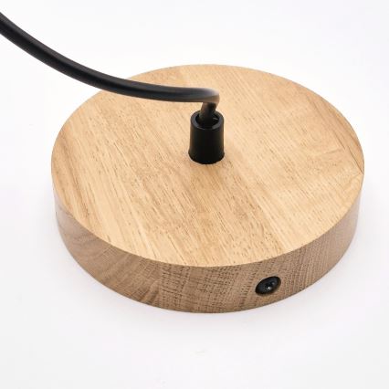 Csillár zsinóron HARMONY 1xE27/15W/230V átm. 25 cm fehér/tölgy