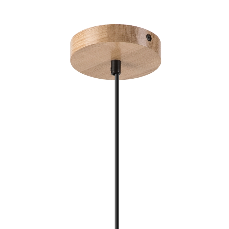 Csillár zsinóron HARMONY 1xE27/15W/230V átm. 25 cm fehér/tölgy