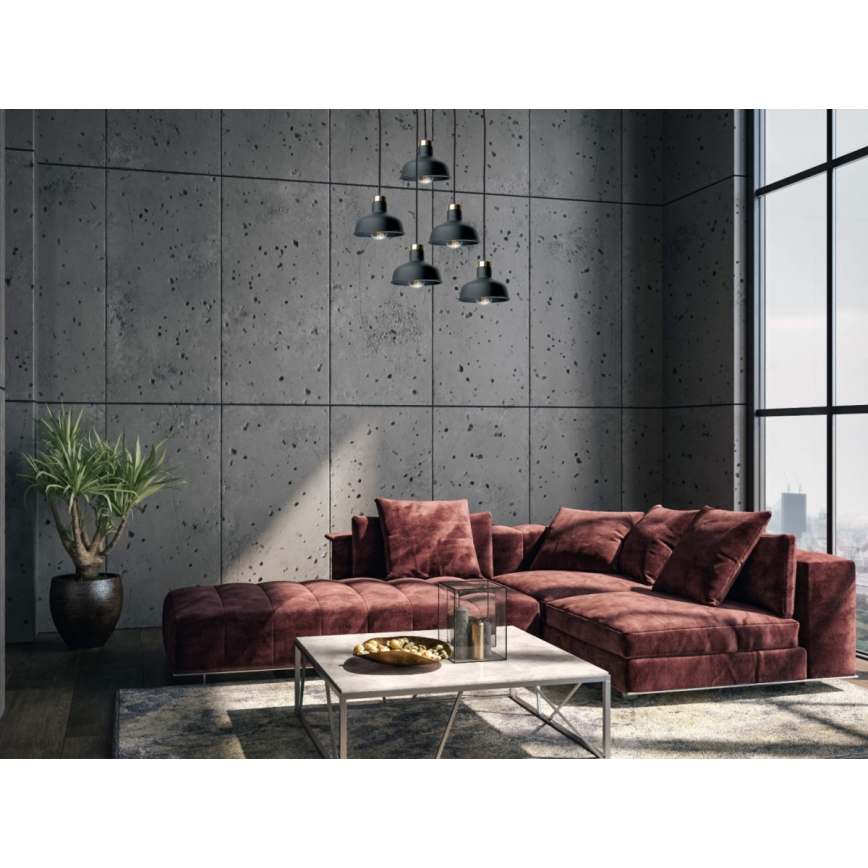 Csillár zsinóron HEBE 5xE27/60W/230V fekete