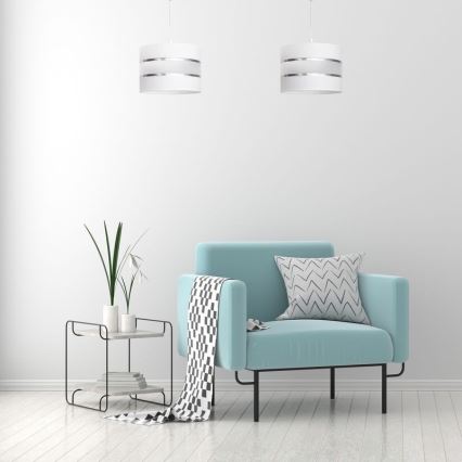 Csillár zsinóron HELEN 1xE27/15W/230V á. 20 cm fehér