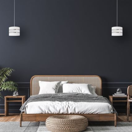 Csillár zsinóron HELEN 1xE27/15W/230V á. 20 cm fehér