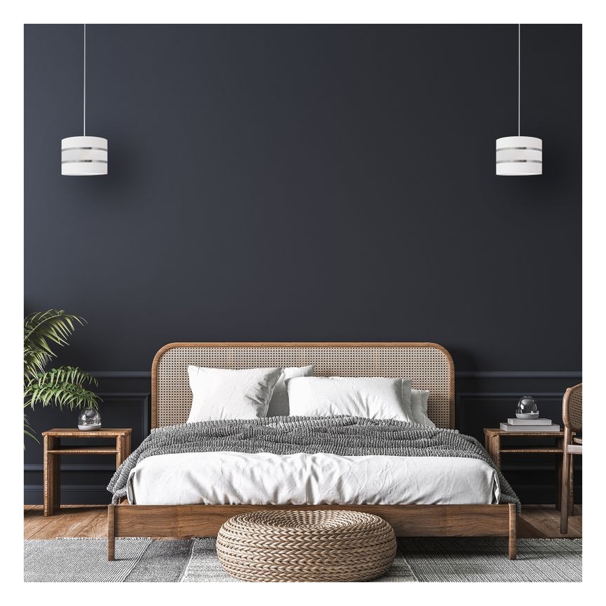 Csillár zsinóron HELEN 1xE27/15W/230V á. 20 cm fehér