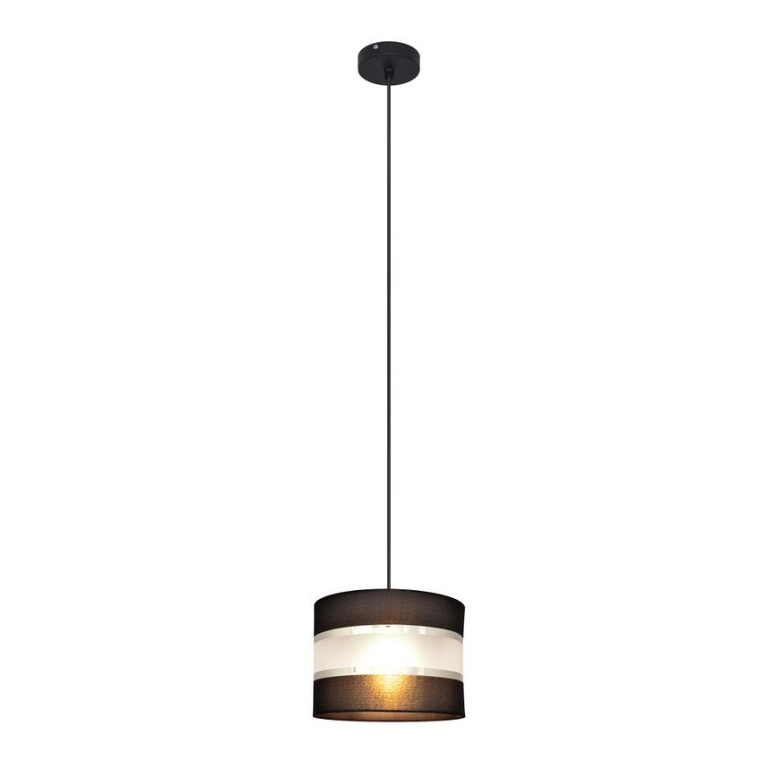 Csillár zsinóron HELEN 1xE27/15W/230V á. 20 cm fekete/ezüst