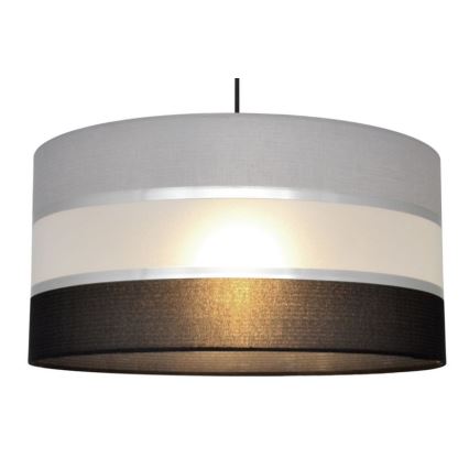 Csillár zsinóron HELEN 1xE27/15W/230V á. 40 cm fekete/szürke/ezüst
