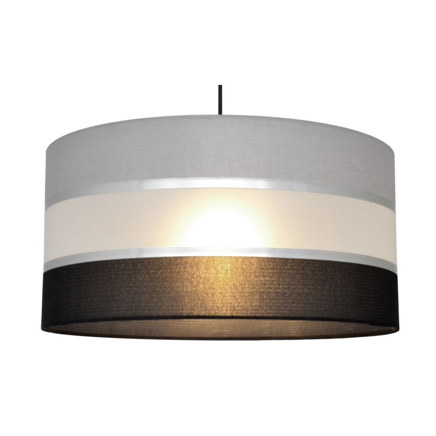Csillár zsinóron HELEN 1xE27/15W/230V á. 40 cm fekete/szürke/ezüst